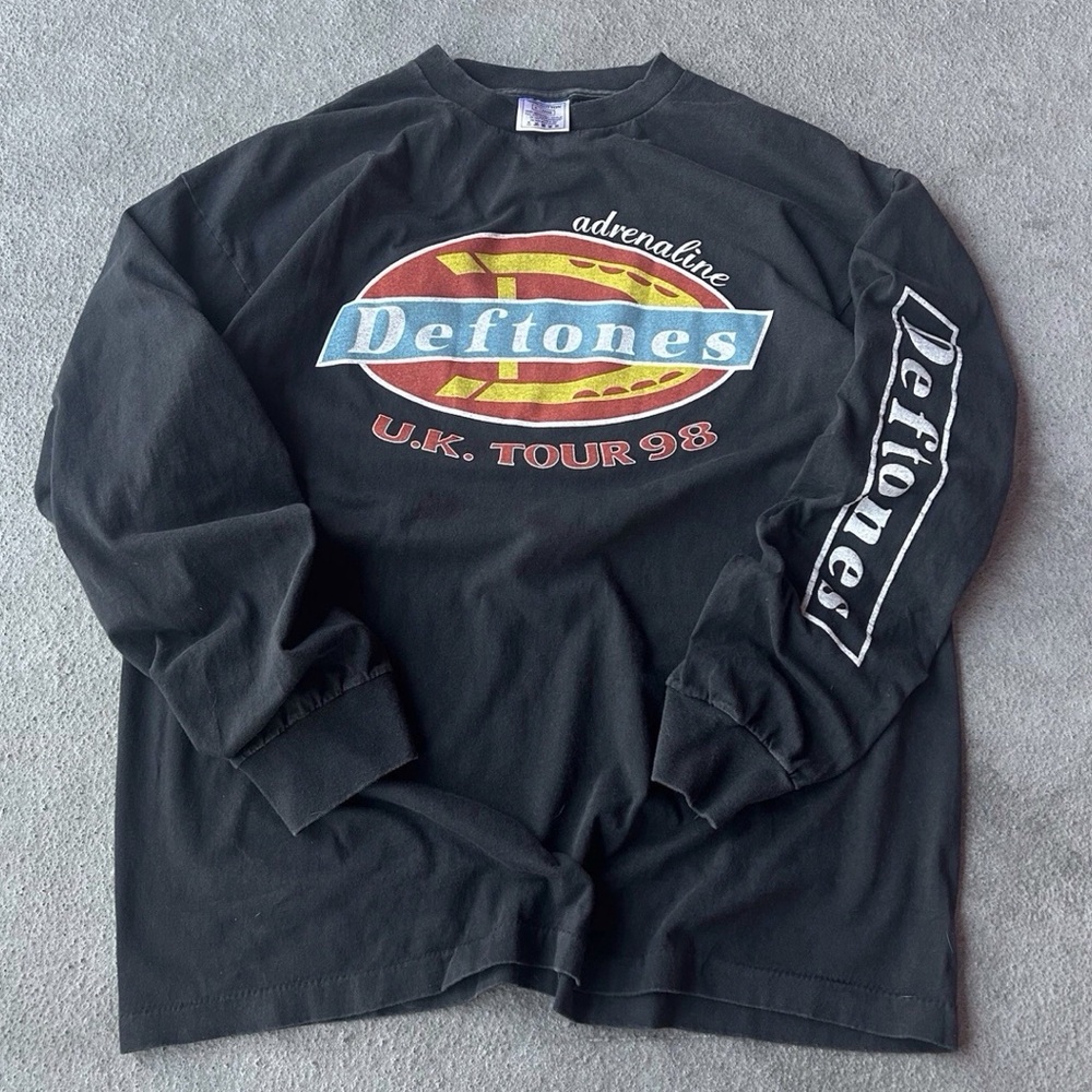 Vintage 1998 Deftones UK Tour Long Sleeve Tee XL Front Back & Left Sleeve Hit